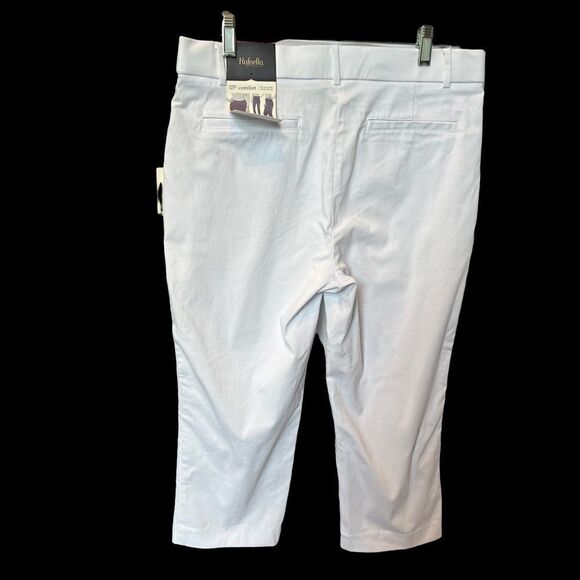 Rafaella comfort white capris NWT 12P belt loops 4 faux pockets flat front - Picture 2 of 8